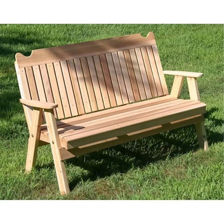 Creekvine Designs 6 ft Red Cedar Straight Back English Garden Bench WF6SBB2CVD